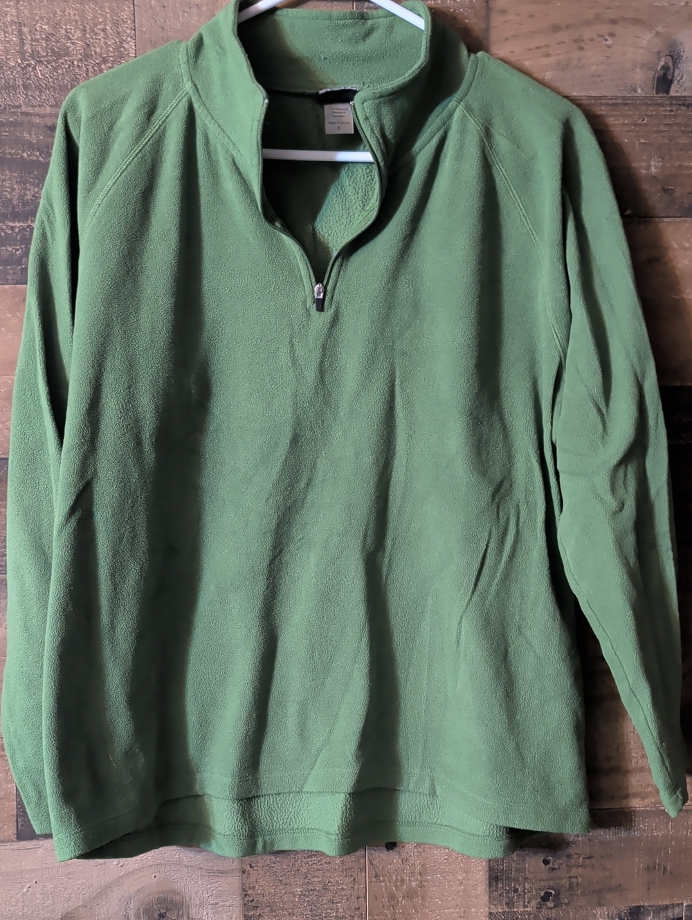 Champion Men's Green Quarter-Zip Fleece Pullover
